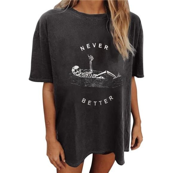 Vintage Graphic Tee for Women - Cute Oversized Short Sleeve Spring Shirt - Picture 1 of 7